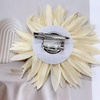 image:image47in Fabric Dahlia Flower Brooch for Women Elegant Large Rose Sorority Paraphernalia Brooches Pins Wedding Party Events Corsage Accessories JewelryBeige