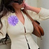 image:image47in Fabric Dahlia Flower Brooch for Women Elegant Large Rose Sorority Paraphernalia Brooches Pins Wedding Party Events Corsage Accessories JewelryLight Purple