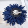 image:image47in Fabric Dahlia Flower Brooch for Women Elegant Large Rose Sorority Paraphernalia Brooches Pins Wedding Party Events Corsage Accessories JewelryNavy