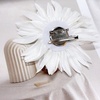 image:image47in Fabric Dahlia Flower Brooch for Women Elegant Large Rose Sorority Paraphernalia Brooches Pins Wedding Party Events Corsage Accessories JewelryWhite