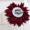 image:image47in Fabric Dahlia Flower Brooch for Women Elegant Large Rose Sorority Paraphernalia Brooches Pins Wedding Party Events Corsage Accessories JewelryWine Red