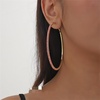 image:imageLarge Rhinestone Hoop Earrings for Women Girls Hypoallergenic Extra Big 80mm Huggie CZ Hoops Dangle Drop Earring Fashion Chic Party Jewelry Gifts 3 inchGoldToned Pink CZ