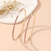 image:imageLarge Rhinestone Hoop Earrings for Women Girls Hypoallergenic Extra Big 80mm Huggie CZ Hoops Dangle Drop Earring Fashion Chic Party Jewelry Gifts 3 inchGoldToned Pink CZ