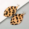 image:imageExaggerated Leopard Print Leather Leaf Dangle Drop Earrings for Women Girls Boho Long Big Handmade Statement Hook Stud Earrings Vintage Bhemian Lightweight Jewelry Simple