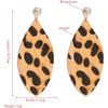 image:imageExaggerated Leopard Print Leather Leaf Dangle Drop Earrings for Women Girls Boho Long Big Handmade Statement Hook Stud Earrings Vintage Bhemian Lightweight Jewelry Simple