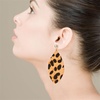 image:imageExaggerated Leopard Print Leather Leaf Dangle Drop Earrings for Women Girls Boho Long Big Handmade Statement Hook Stud Earrings Vintage Bhemian Lightweight Jewelry Simple