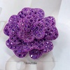 image:imageRhinestone Camellia Flower Brooch Pin for Women Ladies Unisex Fashion Crystal Rose Clover Floral Brooches Lapel Pins Dainty Dress Accessories Jewelry Gift Boutonniere Corsage Wedding Holiday Party 70mmRoyal Purple