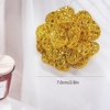 image:imageRhinestone Camellia Flower Brooch Pin for Women Ladies Unisex Fashion Crystal Rose Clover Floral Brooches Lapel Pins Dainty Dress Accessories Jewelry Gift Boutonniere Corsage Wedding Holiday Party 70mmGold