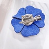 image:imageRhinestone Camellia Flower Brooch Pin for Women Ladies Unisex Fashion Crystal Rose Clover Floral Brooches Lapel Pins Dainty Dress Accessories Jewelry Gift Boutonniere Corsage Wedding Holiday Party 70mmRoyal Blue