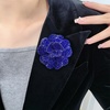 image:imageRhinestone Camellia Flower Brooch Pin for Women Ladies Unisex Fashion Crystal Rose Clover Floral Brooches Lapel Pins Dainty Dress Accessories Jewelry Gift Boutonniere Corsage Wedding Holiday Party 70mmRoyal Blue