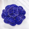 image:imageRhinestone Camellia Flower Brooch Pin for Women Ladies Unisex Fashion Crystal Rose Clover Floral Brooches Lapel Pins Dainty Dress Accessories Jewelry Gift Boutonniere Corsage Wedding Holiday Party 70mmRoyal Blue