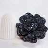 image:imageRhinestone Camellia Flower Brooch Pin for Women Ladies Unisex Fashion Crystal Rose Clover Floral Brooches Lapel Pins Dainty Dress Accessories Jewelry Gift Boutonniere Corsage Wedding Holiday Party 70mmBlack Grey