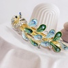 image:imageRhinestone Peacock Hair Barrette for Women Gold Tone AB Crystal Colored Bird Feather Hair Clip Hair Clamp for Halfup Style Hair Accessories Decorative Spring Clip for Birthday Wedding Prom RedBlue