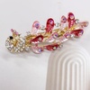 image:imageRhinestone Peacock Hair Barrette for Women Gold Tone AB Crystal Colored Bird Feather Hair Clip Hair Clamp for Halfup Style Hair Accessories Decorative Spring Clip for Birthday Wedding Prom RedRed
