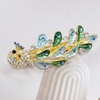 image:imageRhinestone Peacock Hair Barrette for Women Gold Tone AB Crystal Colored Bird Feather Hair Clip Hair Clamp for Halfup Style Hair Accessories Decorative Spring Clip for Birthday Wedding Prom RedBlue
