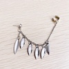 image:imageVintage Tassel Leaf Ear Cuff Crawler Climber Earrings for Women Girls Silvery Cartilage Small Hoop Wrap Vine Clip on Leaves Chain Drop Dangle Fashion Punk Jewelry 1 Piece