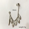 image:imageVintage Tassel Leaf Ear Cuff Crawler Climber Earrings for Women Girls Silvery Cartilage Small Hoop Wrap Vine Clip on Leaves Chain Drop Dangle Fashion Punk Jewelry 1 Piece