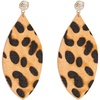 image:imageExaggerated Leopard Print Leather Leaf Dangle Drop Earrings for Women Girls Boho Long Big Handmade Statement Hook Stud Earrings Vintage Bhemian Lightweight Jewelry Simple