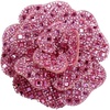 image:imageRhinestone Camellia Flower Brooch Pin for Women Ladies Unisex Fashion Crystal Rose Clover Floral Brooches Lapel Pins Dainty Dress Accessories Jewelry Gift Boutonniere Corsage Wedding Holiday Party 70mmPink