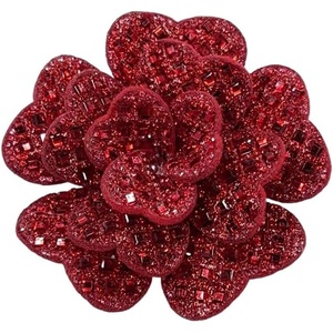 image:imageRhinestone Camellia Flower Brooch Pin for Women Ladies Unisex Fashion Crystal Rose Clover Floral Brooches Lapel Pins Dainty Dress Accessories Jewelry Gift Boutonniere Corsage Wedding Holiday Party 70mmRed
