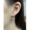 image:imageElegant CZ Love Heart Dangle Small Hoop Earrings for Women Girls Hypoallergenic with Ruby Red Crystal Charms Drop Dangling Dainty Cute Wedding Valentine Anniversary Jewelry Gifts