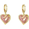 image:imageElegant CZ Love Heart Dangle Small Hoop Earrings for Women Girls Hypoallergenic with Ruby Red Crystal Charms Drop Dangling Dainty Cute Wedding Valentine Anniversary Jewelry Gifts