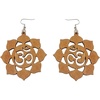 image:imageLightweight Wooden Dangle Drop Earrings for Women Girls Retro African Boho Ethnic Geometric Cross Animal Shell Filigree Wood Ear Piercing Jewelry Burlywood
