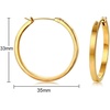 image:imageClassic Round Chunky Wide Small Hoop Earrings for Women Girls Stainless Steel 14K Gold Plated Endless Thick Hoops Click Top Pierced Earring Flat Circle Minimalist Jewelry Fashion Gifts 35mm14inch