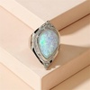 image:imageVintage Teardrop Statement Ring for Women Girls Silvery Imitation Opal Water Drop Big Wide Band Finger Rings Comfort Fit Retro Bollywood Indian Style Wedding Birthday Party Cosplay Y2K Jewelry Size 8