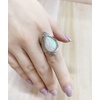 image:imageVintage Teardrop Statement Ring for Women Girls Silvery Imitation Opal Water Drop Big Wide Band Finger Rings Comfort Fit Retro Bollywood Indian Style Wedding Birthday Party Cosplay Y2K Jewelry Size 8