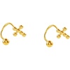 image:imageCross Half Small Piercing Hoop 3mm Ball Stud Earrings for Women Girls 925 Sterling Silver Tiny Ear Cuff Cartilage Tragus Daith Curved 20G Barbell Daith Rook Earring 18G Body Ring Jewelry Gold Plated