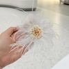 image:imageDtja 4 Crystal Feather Flower Brooch Pin for Women Girls Dainty Bright Satin Rhinestone Floral Brooches Lapel Hair Pins Elegant Wedding Cocktail Prom Party Hat Bag Suit Clothing Dress Accessories Jewelry GiftWhite