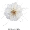 image:imageDtja 4 Crystal Feather Flower Brooch Pin for Women Girls Dainty Bright Satin Rhinestone Floral Brooches Lapel Hair Pins Elegant Wedding Cocktail Prom Party Hat Bag Suit Clothing Dress Accessories Jewelry GiftWhite