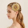 image:imageDtja 4 Crystal Feather Flower Brooch Pin for Women Girls Dainty Bright Satin Rhinestone Floral Brooches Lapel Hair Pins Elegant Wedding Cocktail Prom Party Hat Bag Suit Clothing Dress Accessories Jewelry GiftGold