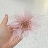 image:imageDtja 4 Crystal Feather Flower Brooch Pin for Women Girls Dainty Bright Satin Rhinestone Floral Brooches Lapel Hair Pins Elegant Wedding Cocktail Prom Party Hat Bag Suit Clothing Dress Accessories Jewelry GiftPink