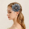 image:imageDtja 4 Crystal Feather Flower Brooch Pin for Women Girls Dainty Bright Satin Rhinestone Floral Brooches Lapel Hair Pins Elegant Wedding Cocktail Prom Party Hat Bag Suit Clothing Dress Accessories Jewelry GiftGrey