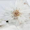 image:imageDtja 4 Crystal Feather Flower Brooch Pin for Women Girls Dainty Bright Satin Rhinestone Floral Brooches Lapel Hair Pins Elegant Wedding Cocktail Prom Party Hat Bag Suit Clothing Dress Accessories Jewelry GiftWhite
