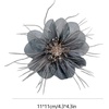 image:imageDtja 4 Crystal Feather Flower Brooch Pin for Women Girls Dainty Bright Satin Rhinestone Floral Brooches Lapel Hair Pins Elegant Wedding Cocktail Prom Party Hat Bag Suit Clothing Dress Accessories Jewelry GiftGrey