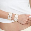 image:imageDtja Colorful Starfish Seashell Open Cuff Bracelet for Women Gold Toned Enamel Ocean Sea Beach Theme Wide Bangle Bracelets Fashion Summer Holiday Vacation Coastal Accessories Jewelry 216White