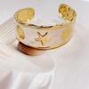 image:imageDtja Colorful Starfish Seashell Open Cuff Bracelet for Women Gold Toned Enamel Ocean Sea Beach Theme Wide Bangle Bracelets Fashion Summer Holiday Vacation Coastal Accessories Jewelry 216White