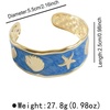 image:imageDtja Colorful Starfish Seashell Open Cuff Bracelet for Women Gold Toned Enamel Ocean Sea Beach Theme Wide Bangle Bracelets Fashion Summer Holiday Vacation Coastal Accessories Jewelry 216Blue