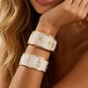 image:imageDtja Colorful Starfish Seashell Open Cuff Bracelet for Women Gold Toned Enamel Ocean Sea Beach Theme Wide Bangle Bracelets Fashion Summer Holiday Vacation Coastal Accessories Jewelry 216White