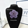 image:imageRhinestone Handmade Camellia Flower Brooch Lapel Pins for Women Her Fashion Crystal Floral Brooches Hair Clip Dress Accessories Jewelry Boutonniere Corsage Wedding Birthday Party Gift 105cm41inPurple