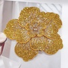 image:imageRhinestone Handmade Camellia Flower Brooch Lapel Pins for Women Her Fashion Crystal Floral Brooches Hair Clip Dress Accessories Jewelry Boutonniere Corsage Wedding Birthday Party Gift 105cm41inYellow