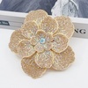image:imageRhinestone Handmade Camellia Flower Brooch Lapel Pins for Women Her Fashion Crystal Floral Brooches Hair Clip Dress Accessories Jewelry Boutonniere Corsage Wedding Birthday Party Gift 105cm41inGold