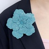 image:imageRhinestone Handmade Camellia Flower Brooch Lapel Pins for Women Her Fashion Crystal Floral Brooches Hair Clip Dress Accessories Jewelry Boutonniere Corsage Wedding Birthday Party Gift 105cm41inTurquoise
