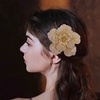 image:imageRhinestone Handmade Camellia Flower Brooch Lapel Pins for Women Her Fashion Crystal Floral Brooches Hair Clip Dress Accessories Jewelry Boutonniere Corsage Wedding Birthday Party Gift 105cm41inChampagne