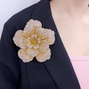 image:imageRhinestone Handmade Camellia Flower Brooch Lapel Pins for Women Her Fashion Crystal Floral Brooches Hair Clip Dress Accessories Jewelry Boutonniere Corsage Wedding Birthday Party Gift 105cm41inChampagne