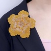 image:imageRhinestone Handmade Camellia Flower Brooch Lapel Pins for Women Her Fashion Crystal Floral Brooches Hair Clip Dress Accessories Jewelry Boutonniere Corsage Wedding Birthday Party Gift 105cm41inYellow