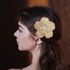 image:imageRhinestone Handmade Camellia Flower Brooch Lapel Pins for Women Her Fashion Crystal Floral Brooches Hair Clip Dress Accessories Jewelry Boutonniere Corsage Wedding Birthday Party Gift 105cm41inGold
